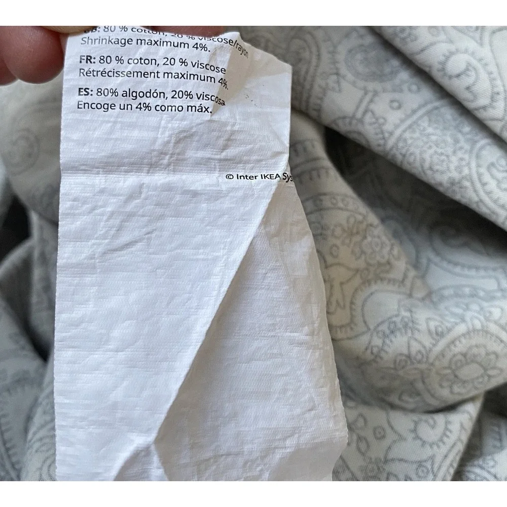 IKEA Duvet cover King Paisley Cream Gray Jattevallmo Country Cottage